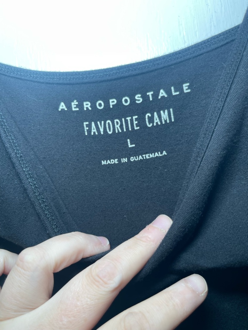 Aeropostale Women’s Black Favorite Black Cami Tank Top Size Large Stretch - Picture 7 of 10